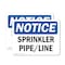 Signmission Sprinkler Pipe Line, 10 in W x Rectangle, Vinyl Decal OS-2PACK-NS-D-710-L-18399 - alternate 1